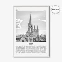 Caen Print Black and White No 2, Caen Wall Art, Caen Poster, Caen Photo, Caen Wall Decor, City Print, France, Kaem, Normandy, Calvados