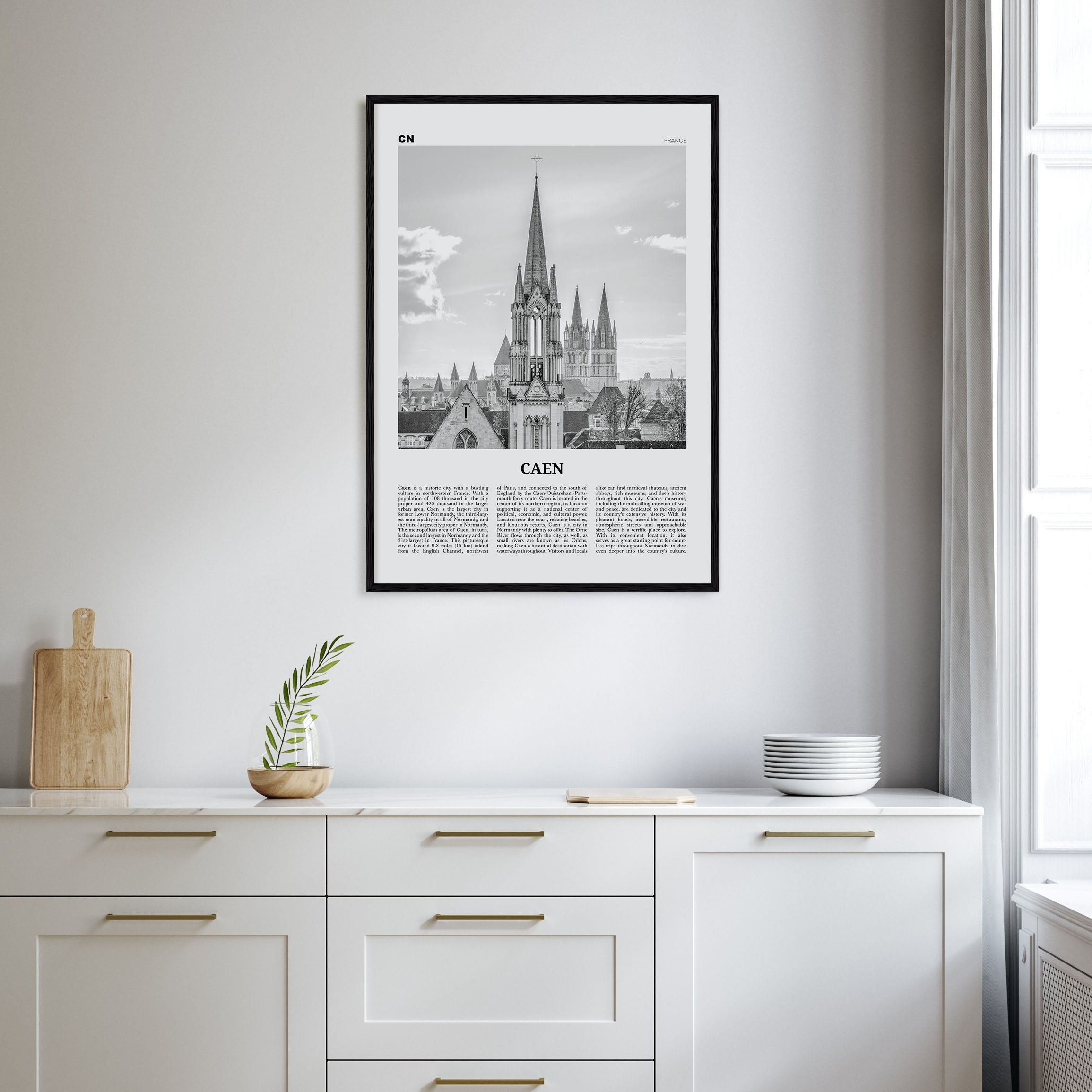 Caen Travel B&W No 2 Poster