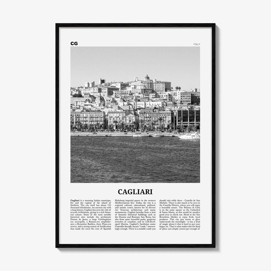 Cagliari Print Black and White No 1, Cagliari Wall Art, Cagliari Poster, Cagliari Photo, Cagliari Décor, Italy, Casteddu, Sardinia, Italia