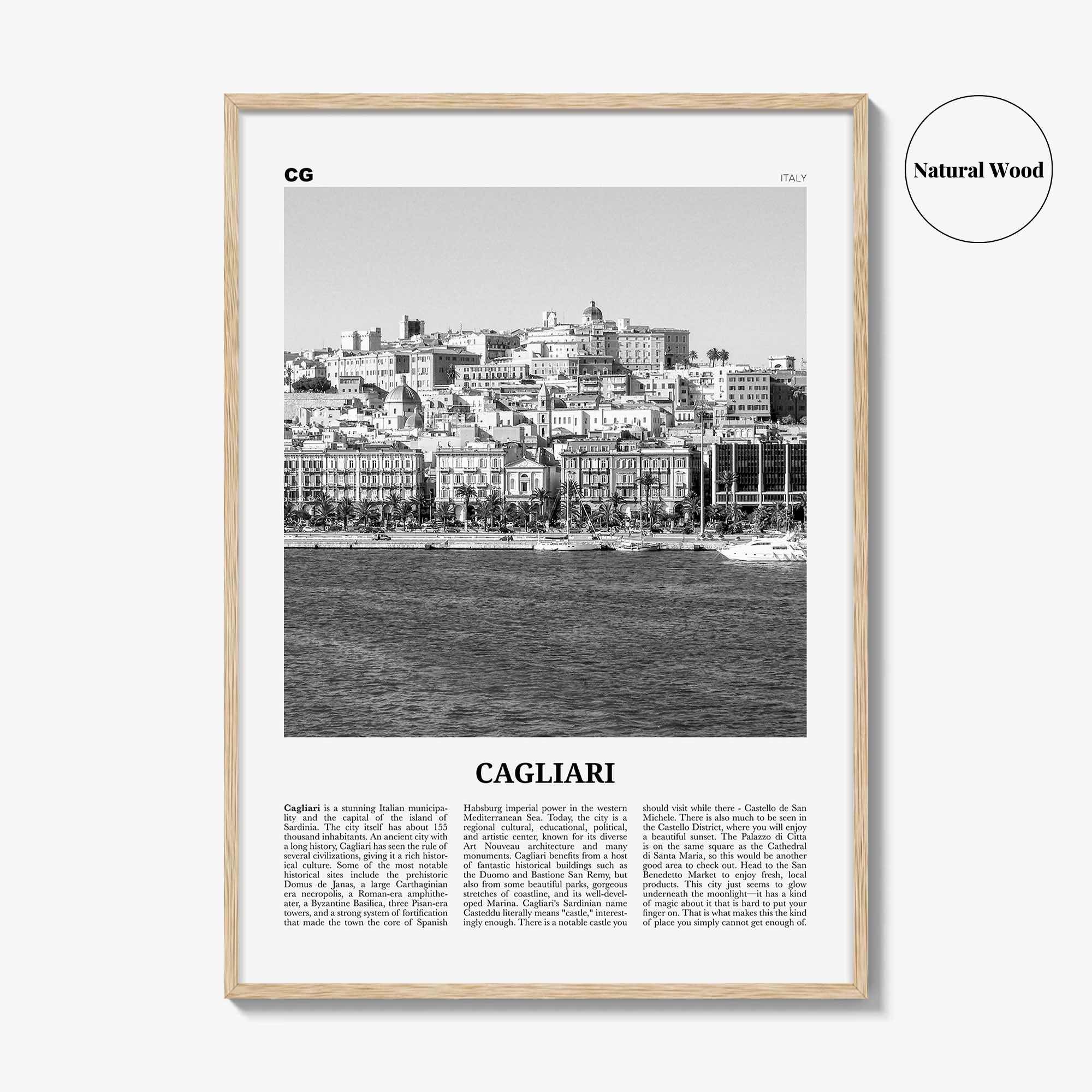 Cagliari Print Black and White No 1, Cagliari Wall Art, Cagliari Poster, Cagliari Photo, Cagliari Décor, Italy, Casteddu, Sardinia, Italia