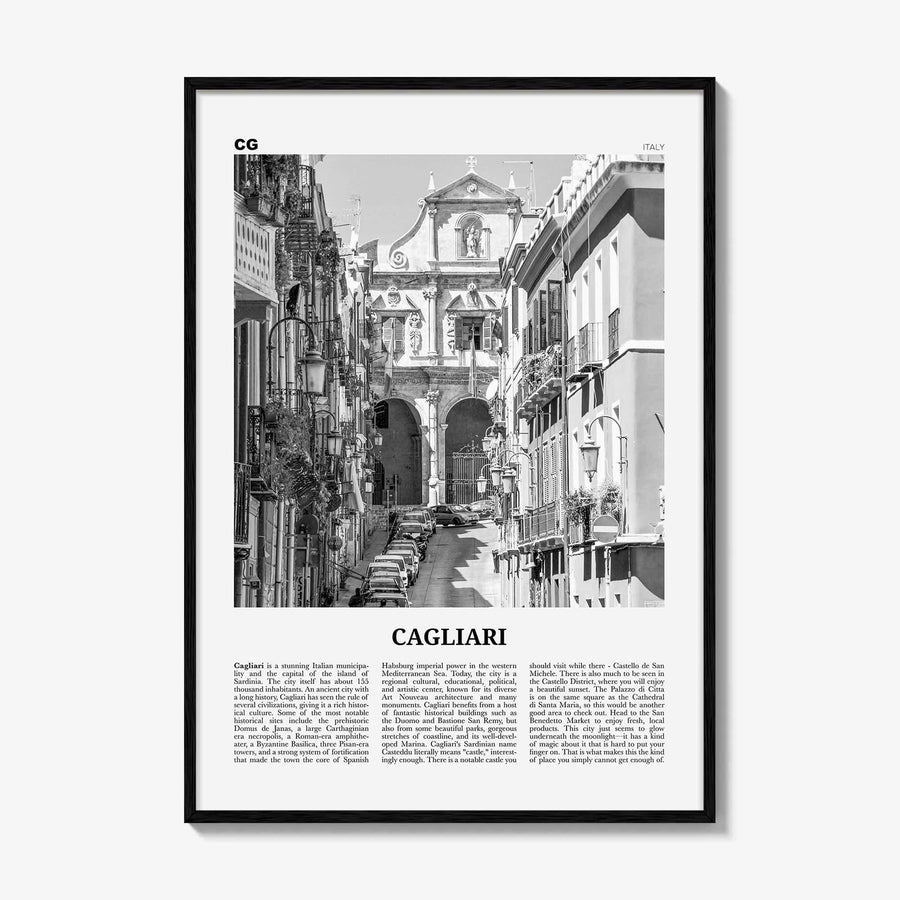 Cagliari Print Black and White No 2, Cagliari Wall Art, Cagliari Poster, Cagliari Photo, Cagliari Décor, Italy, Casteddu, Sardinia, Italia