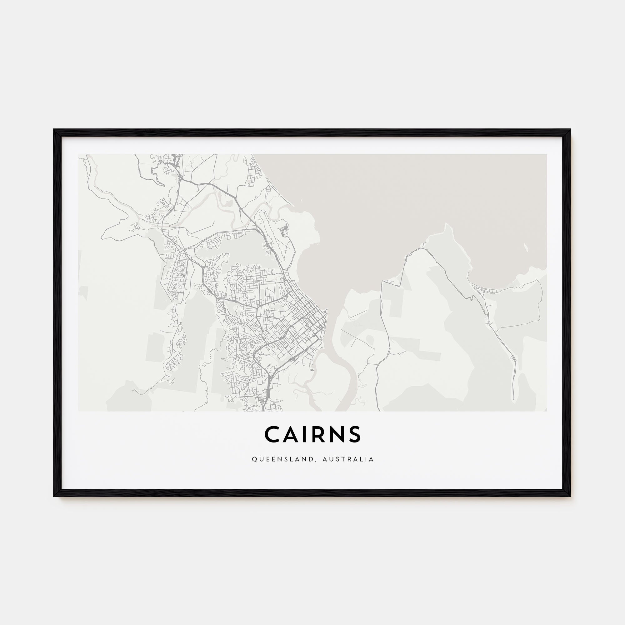 Cairns Map Landscape Poster