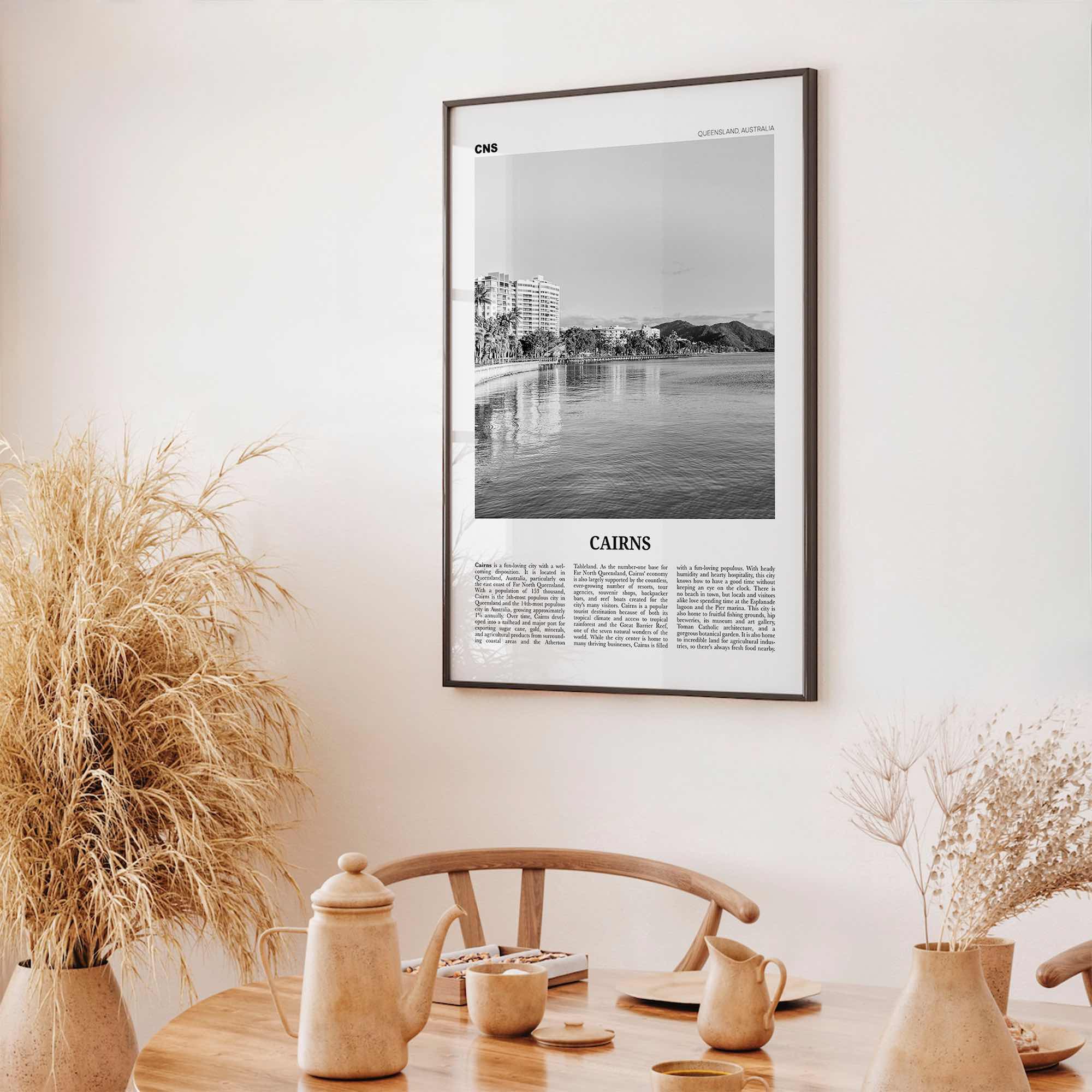 Cairns Print Black and White, Cairns Wall Art, Cairns Poster, Cairns Photo, Cairns Wall Decor, City Print, Queensland, Australia, Oceania