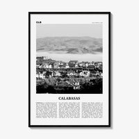 Calabasas Print Black and White, Calabasas Wall Art, Calabasas Poster, Calabasas Photo, Calabasas Wall Décor, California, USA, United States