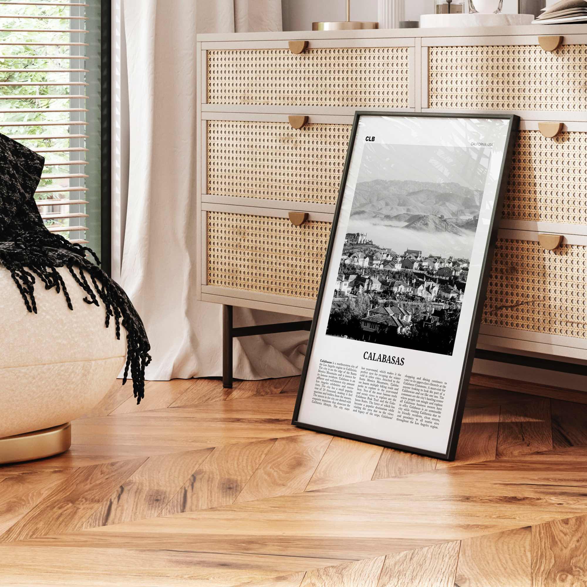 Calabasas Print Black and White, Calabasas Wall Art, Calabasas Poster, Calabasas Photo, Calabasas Wall Décor, California, USA, United States