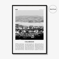 Calabasas Print Black and White, Calabasas Wall Art, Calabasas Poster, Calabasas Photo, Calabasas Wall Décor, California, USA, United States