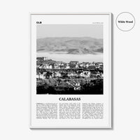 Calabasas Print Black and White, Calabasas Wall Art, Calabasas Poster, Calabasas Photo, Calabasas Wall Décor, California, USA, United States
