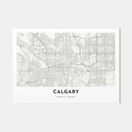 Calgary Map Landscape Poster