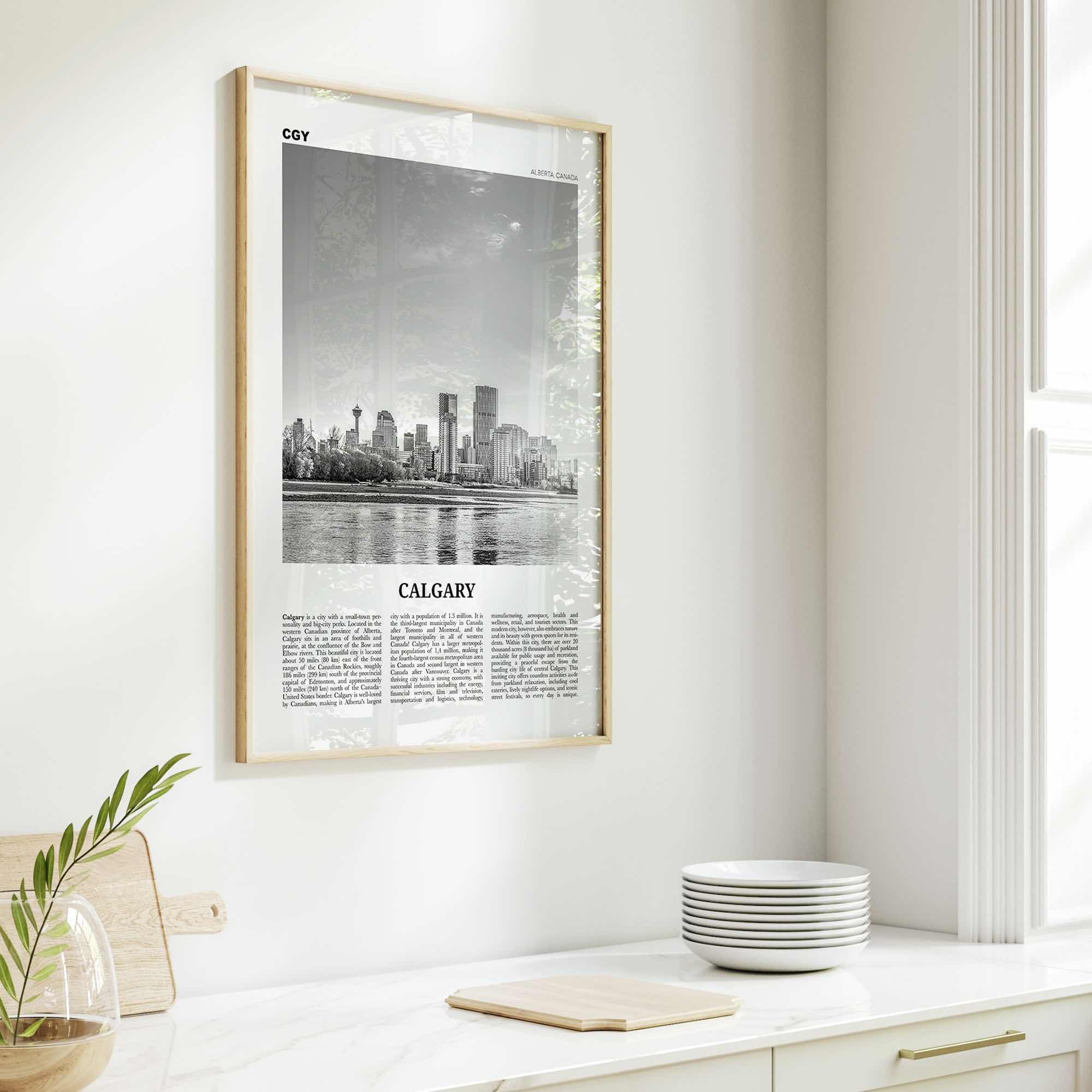 Calgary Print Black and White No 1, Calgary Wall Art, Calgary Poster, Calgary Photo, Calgary Wall Decor, Alberta, Canada, North America