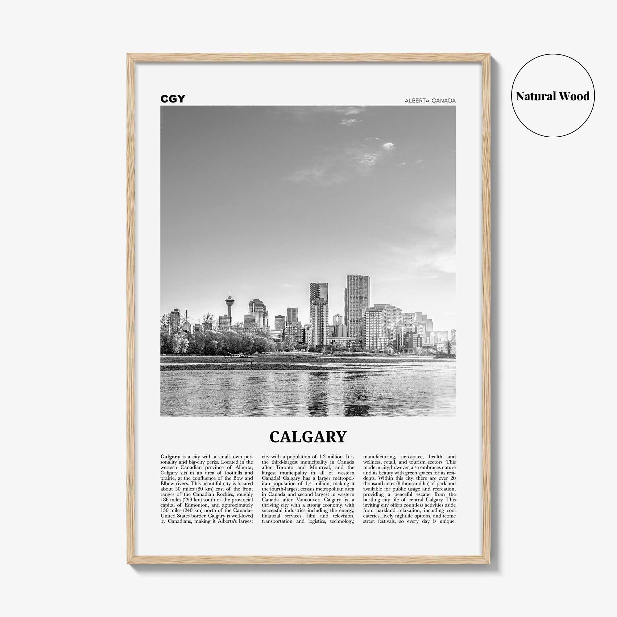 Calgary Print Black and White No 1, Calgary Wall Art, Calgary Poster, Calgary Photo, Calgary Wall Decor, Alberta, Canada, North America