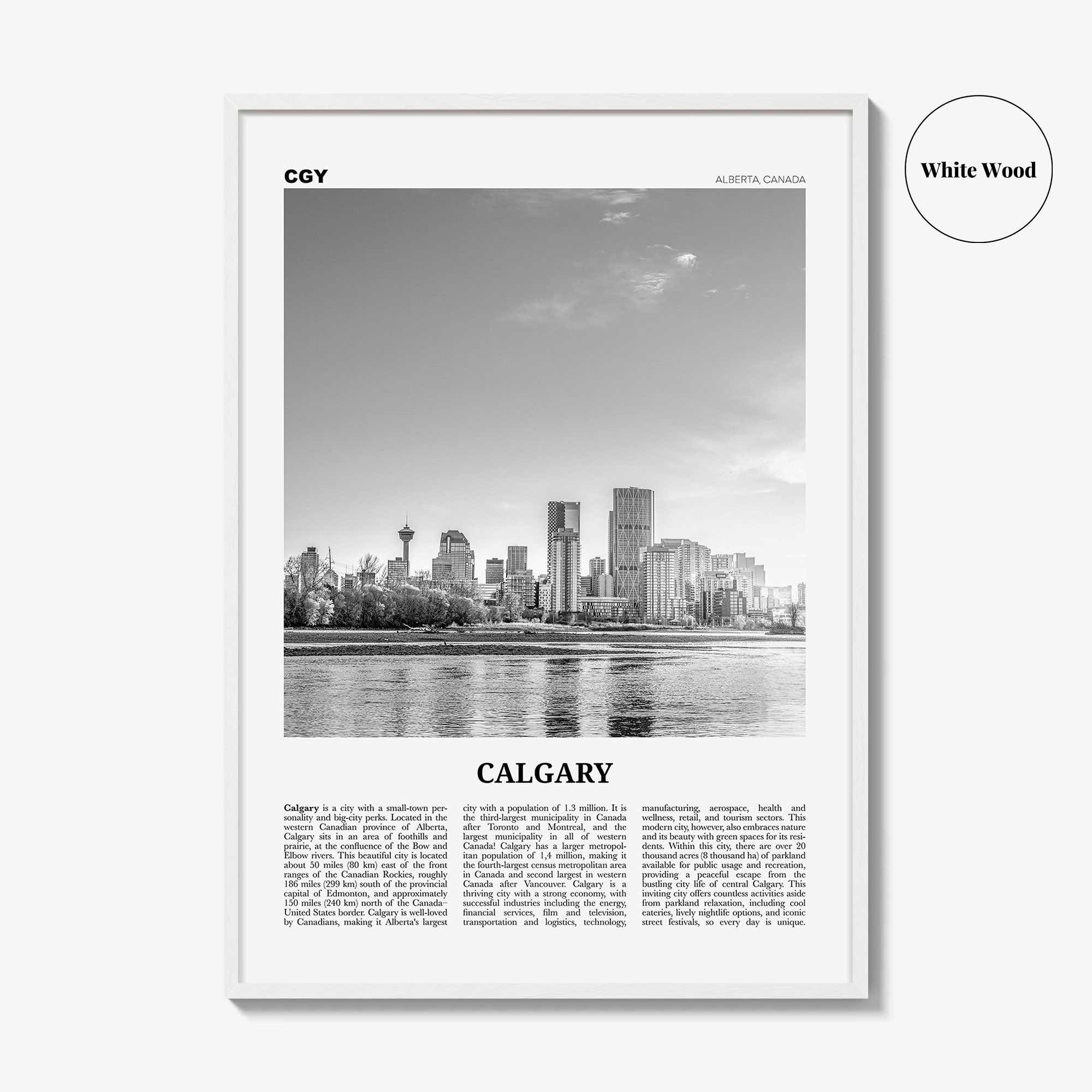 Calgary Print Black and White No 1, Calgary Wall Art, Calgary Poster, Calgary Photo, Calgary Wall Decor, Alberta, Canada, North America