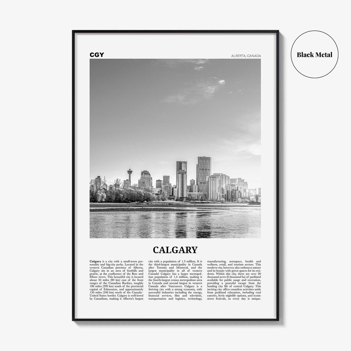 Calgary Print Black and White No 1, Calgary Wall Art, Calgary Poster, Calgary Photo, Calgary Wall Decor, Alberta, Canada, North America