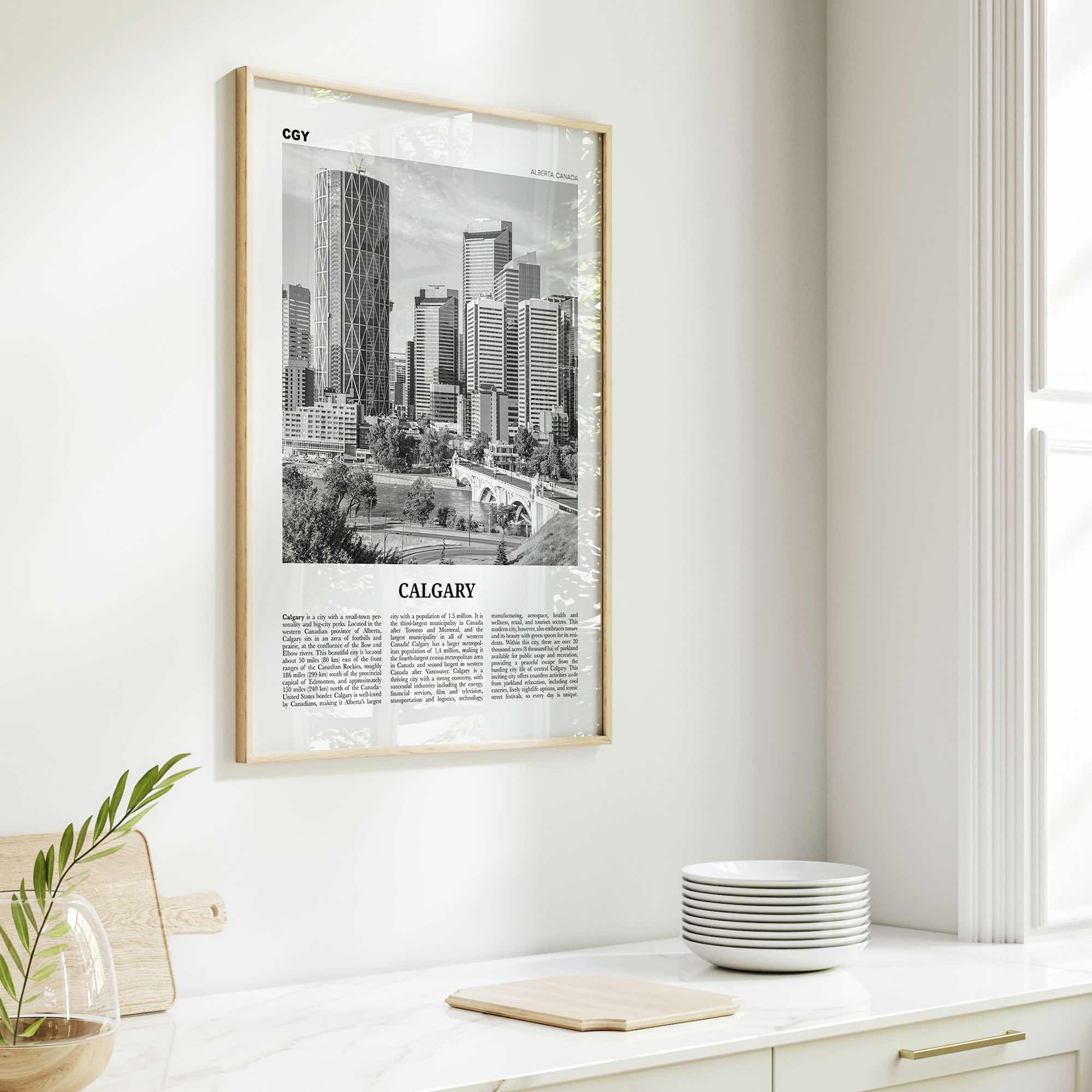 Calgary Print Black and White No 2, Calgary Wall Art, Calgary Poster, Calgary Photo, Calgary Wall Decor, Alberta, Canada, North America