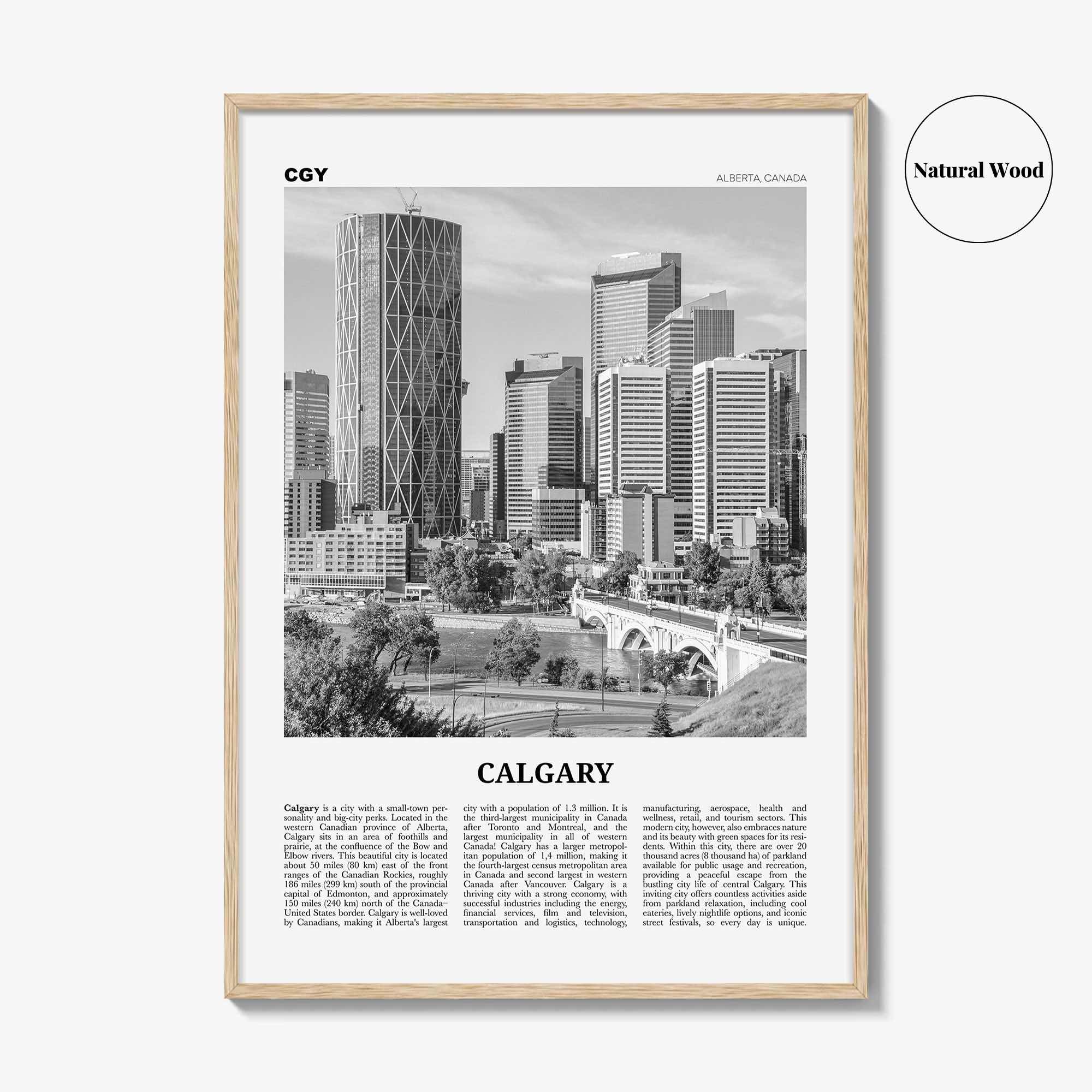 Calgary Print Black and White No 2, Calgary Wall Art, Calgary Poster, Calgary Photo, Calgary Wall Decor, Alberta, Canada, North America