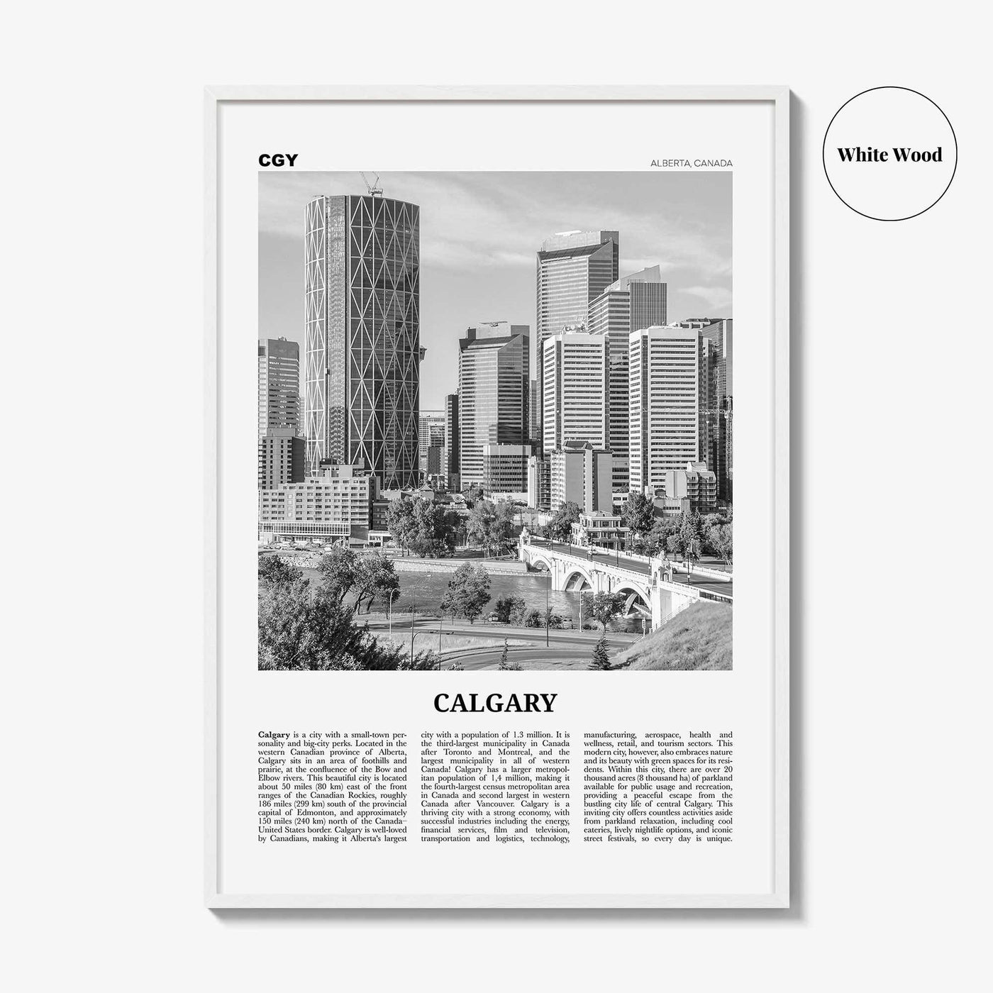 Calgary Print Black and White No 2, Calgary Wall Art, Calgary Poster, Calgary Photo, Calgary Wall Decor, Alberta, Canada, North America