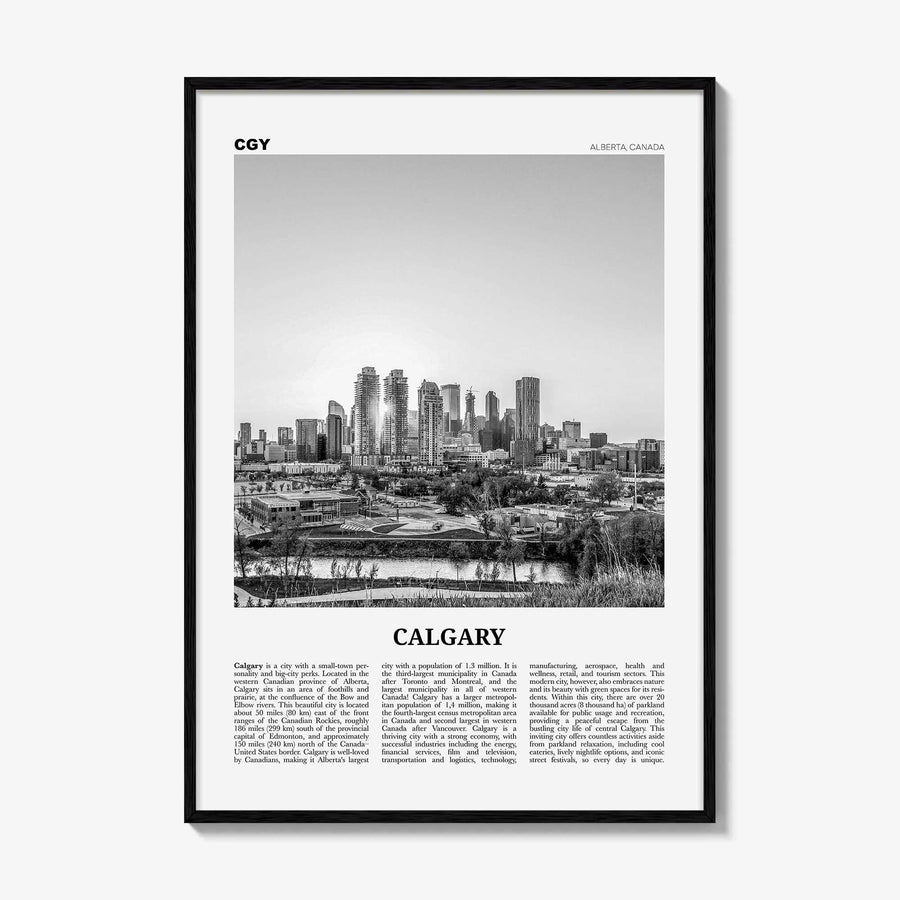 Calgary Print Black and White No 3, Calgary Wall Art, Calgary Poster, Calgary Photo, Calgary Wall Decor, Alberta, Canada, North America