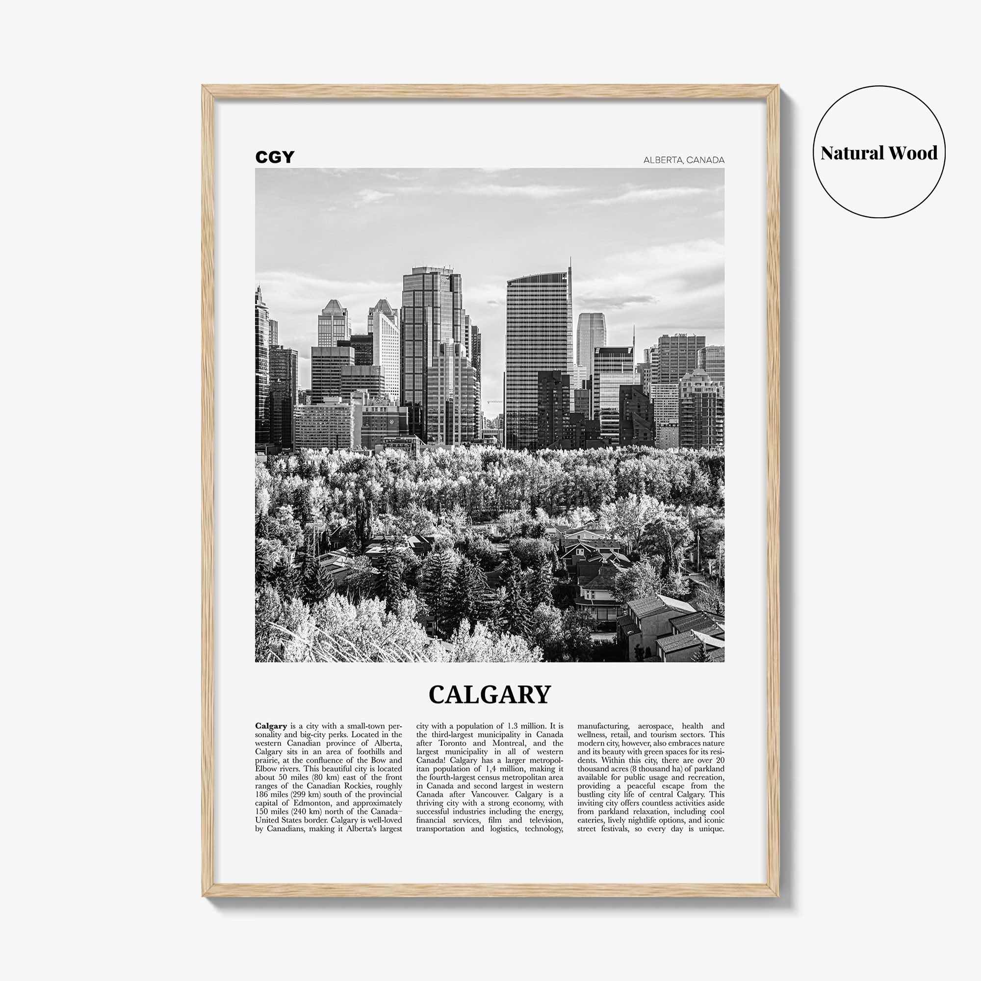 Calgary Print Black and White No 4, Calgary Wall Art, Calgary Poster, Calgary Photo, Calgary Wall Decor, Alberta, Canada, North America