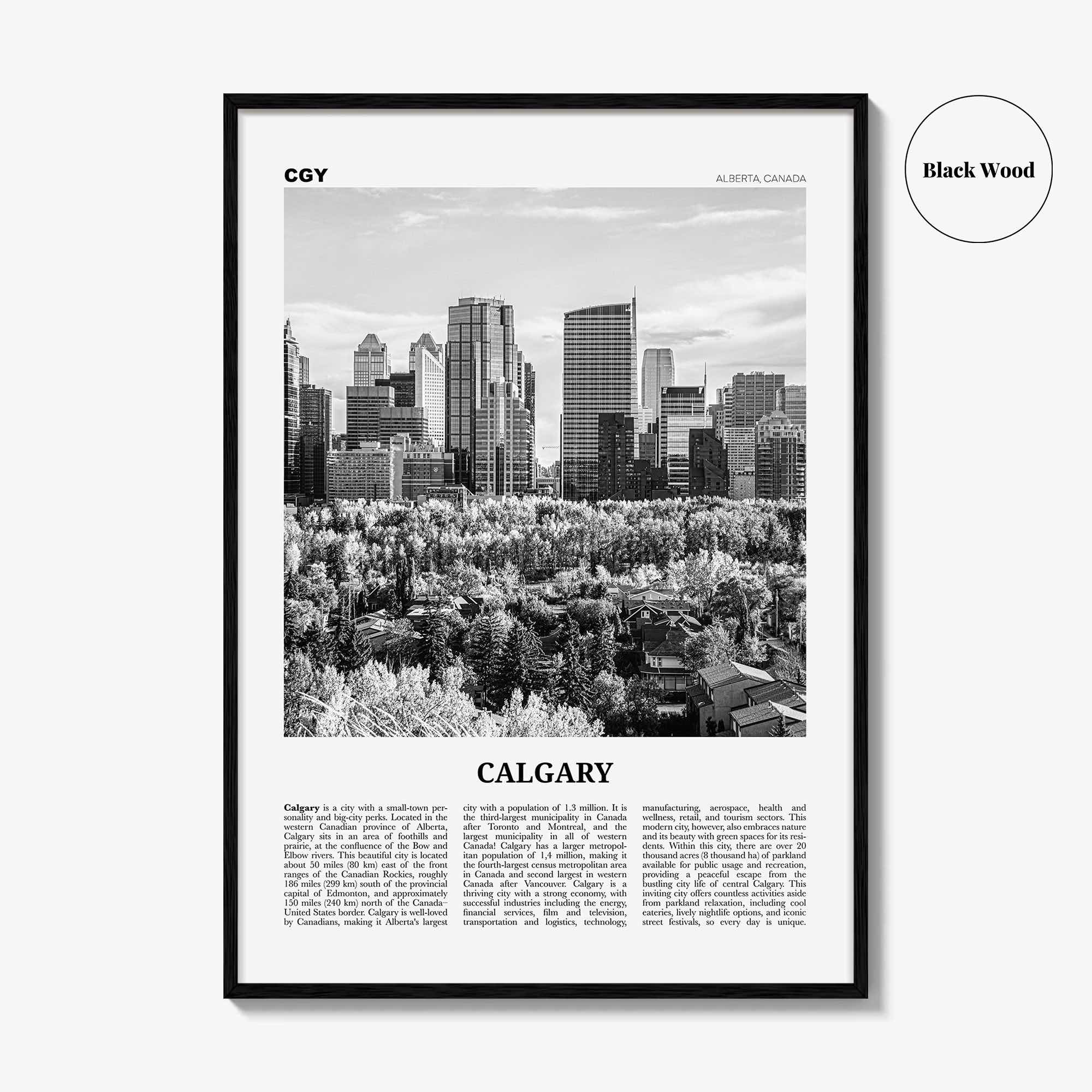 Calgary Print Black and White No 4, Calgary Wall Art, Calgary Poster, Calgary Photo, Calgary Wall Decor, Alberta, Canada, North America