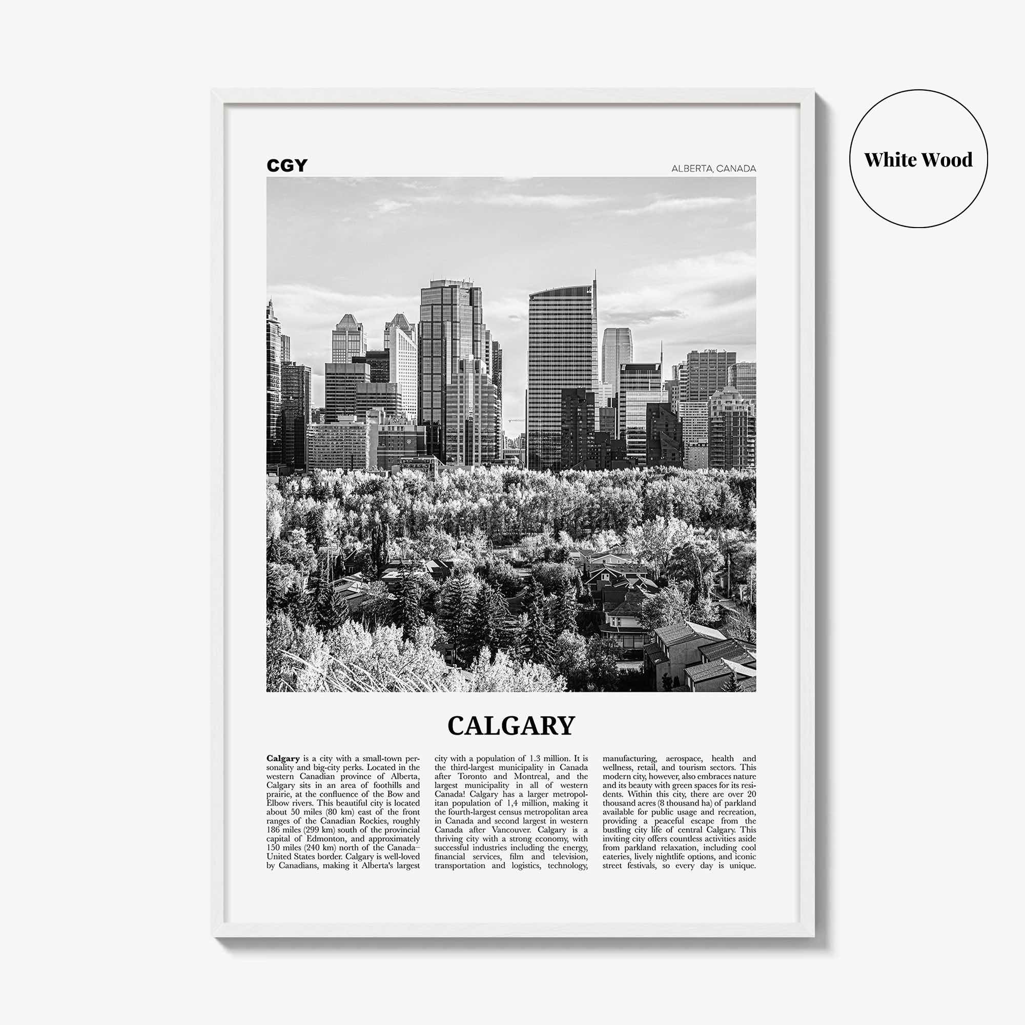 Calgary Print Black and White No 4, Calgary Wall Art, Calgary Poster, Calgary Photo, Calgary Wall Decor, Alberta, Canada, North America