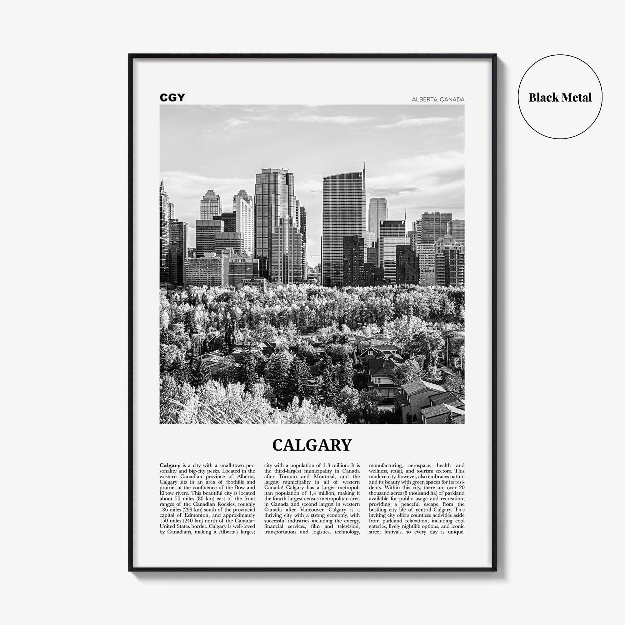 Calgary Print Black and White No 4, Calgary Wall Art, Calgary Poster, Calgary Photo, Calgary Wall Decor, Alberta, Canada, North America