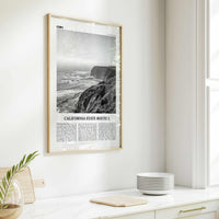 California State Route 1 Print Black and White, California State Route 1 Wall Art, State Route 1 Poster, California Pacific Coast Highway