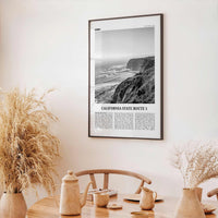 California State Route 1 Print Black and White, California State Route 1 Wall Art, State Route 1 Poster, California Pacific Coast Highway