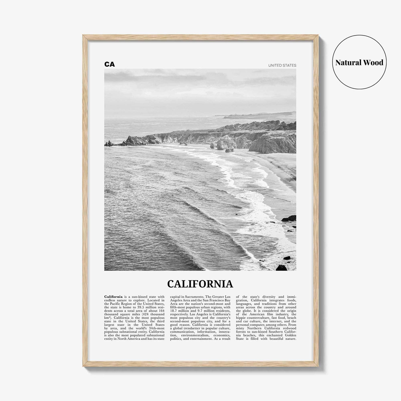 California Print Black and White No 1, California Wall Art, California Poster, California Photo, USA, United States, North America
