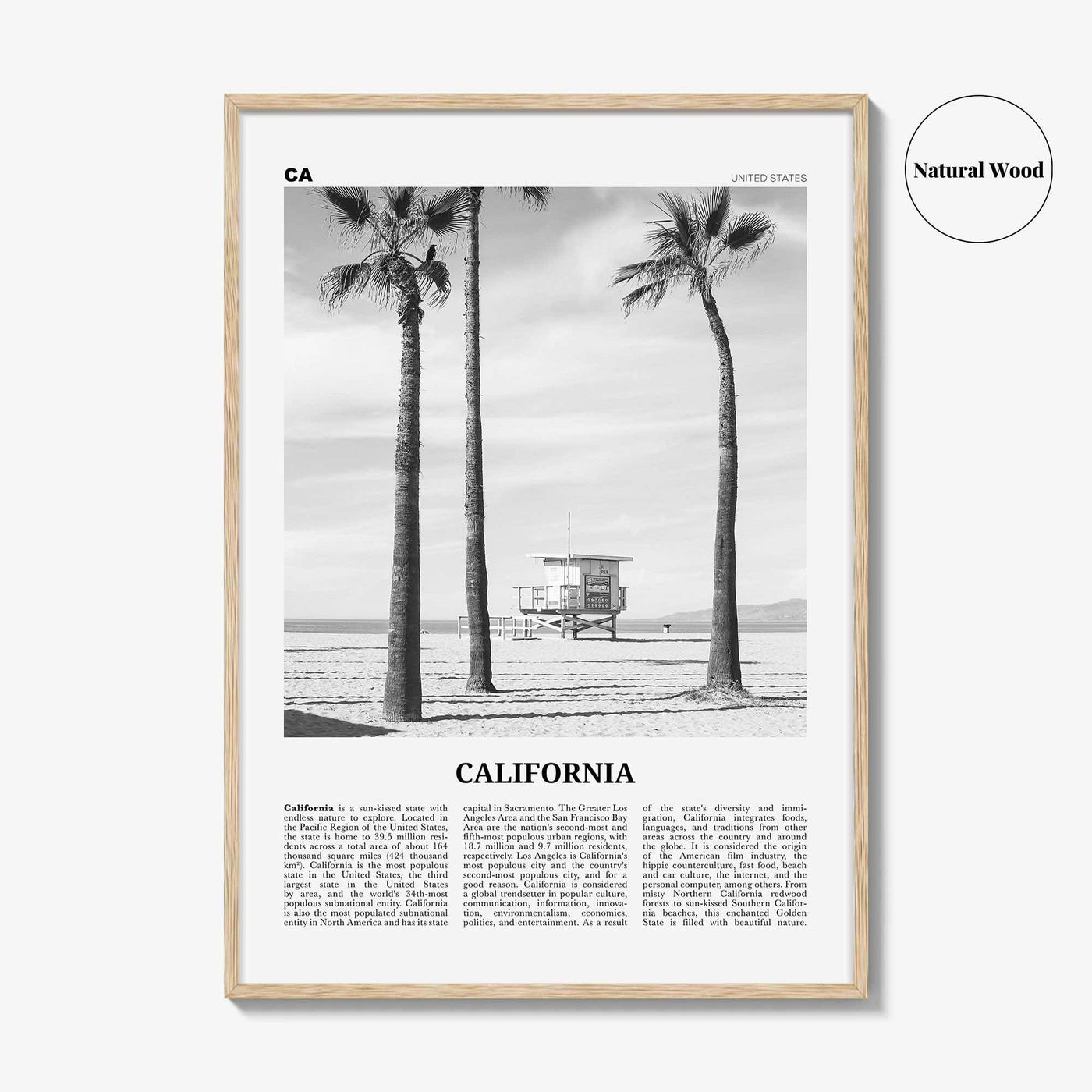 California Print Black and White No 2, California Wall Art, California Poster, California Photo, USA, United States, North America