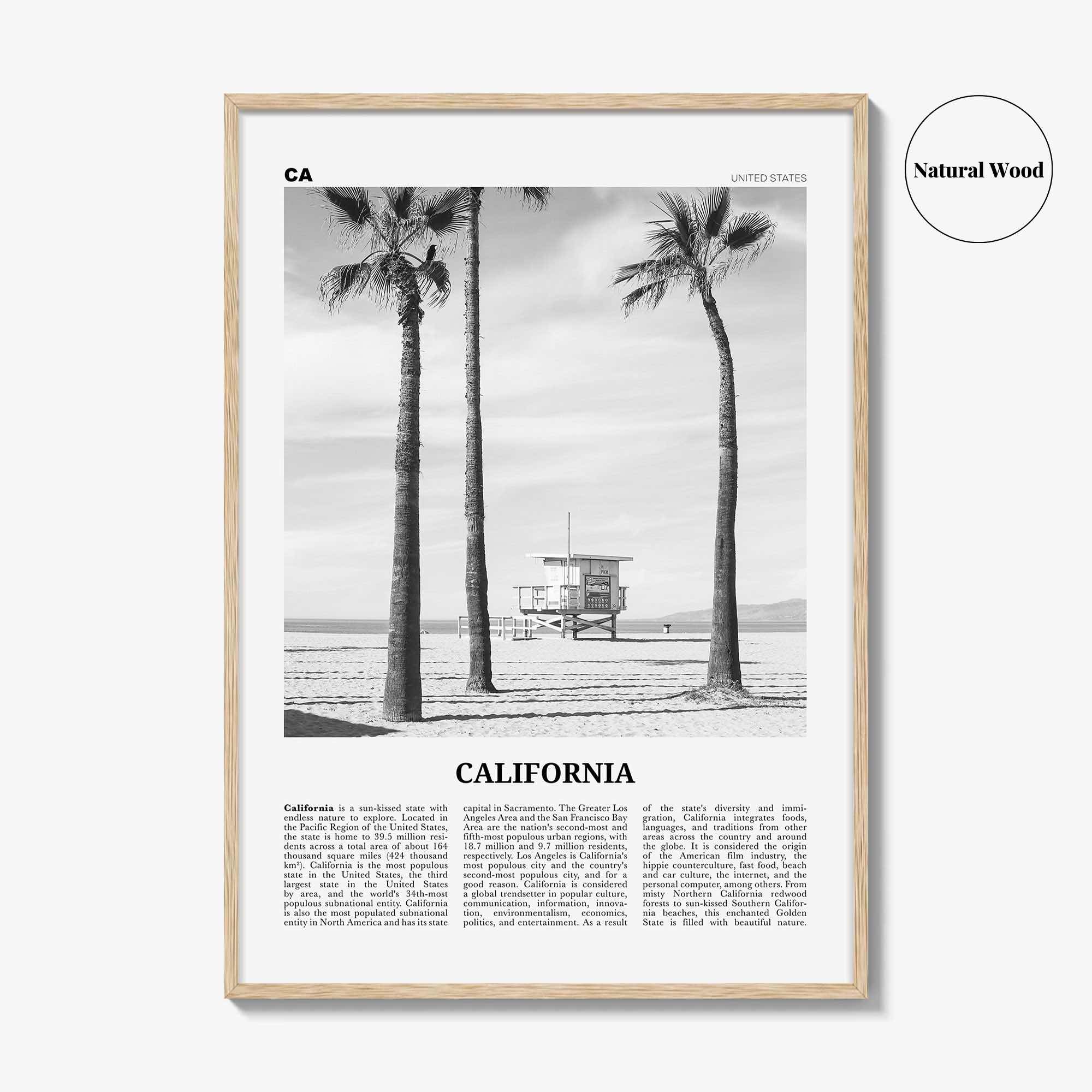 California Print Black and White No 2, California Wall Art, California Poster, California Photo, USA, United States, North America