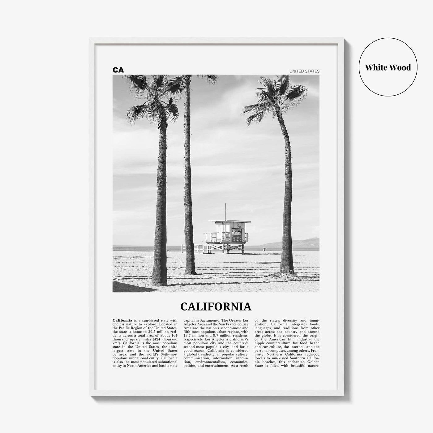 California Print Black and White No 2, California Wall Art, California Poster, California Photo, USA, United States, North America