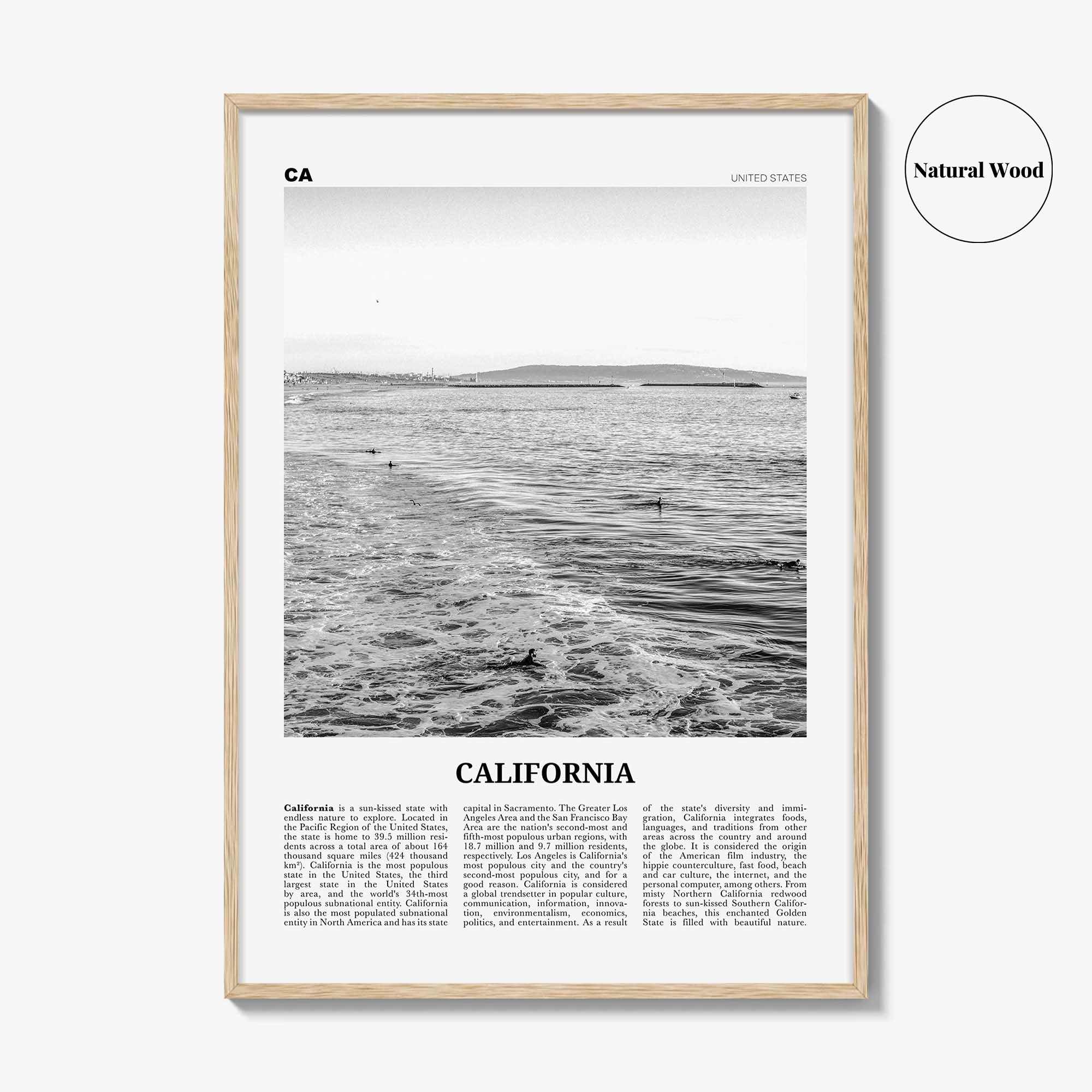 California Print Black and White No 3, California Wall Art, California Poster, California Photo, USA, United States, North America