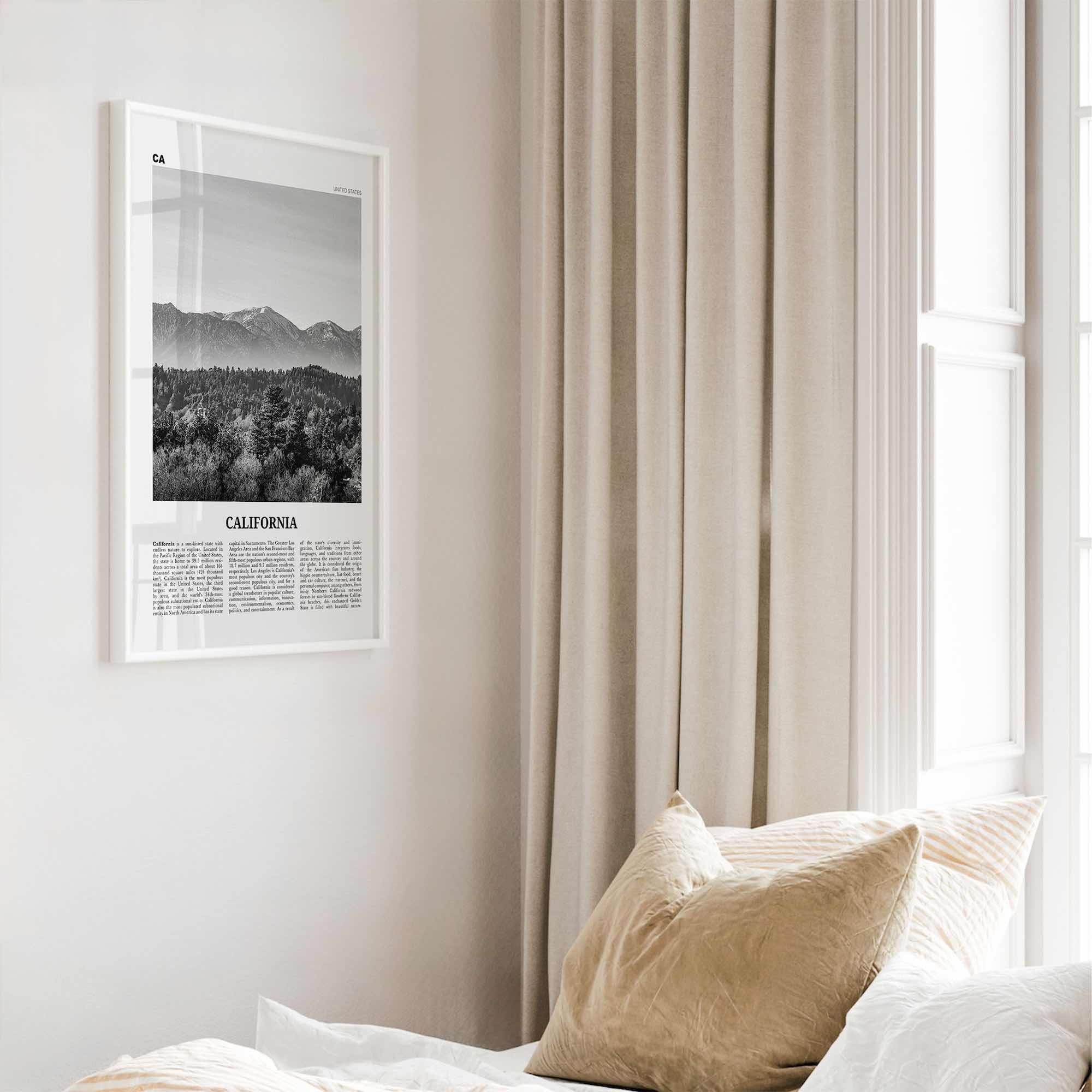 California Print Black and White No 4, California Wall Art, California Poster, California Photo, USA, United States, North America