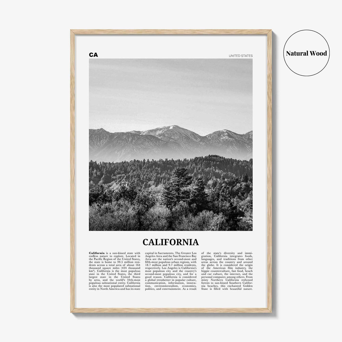 California Print Black and White No 4, California Wall Art, California Poster, California Photo, USA, United States, North America