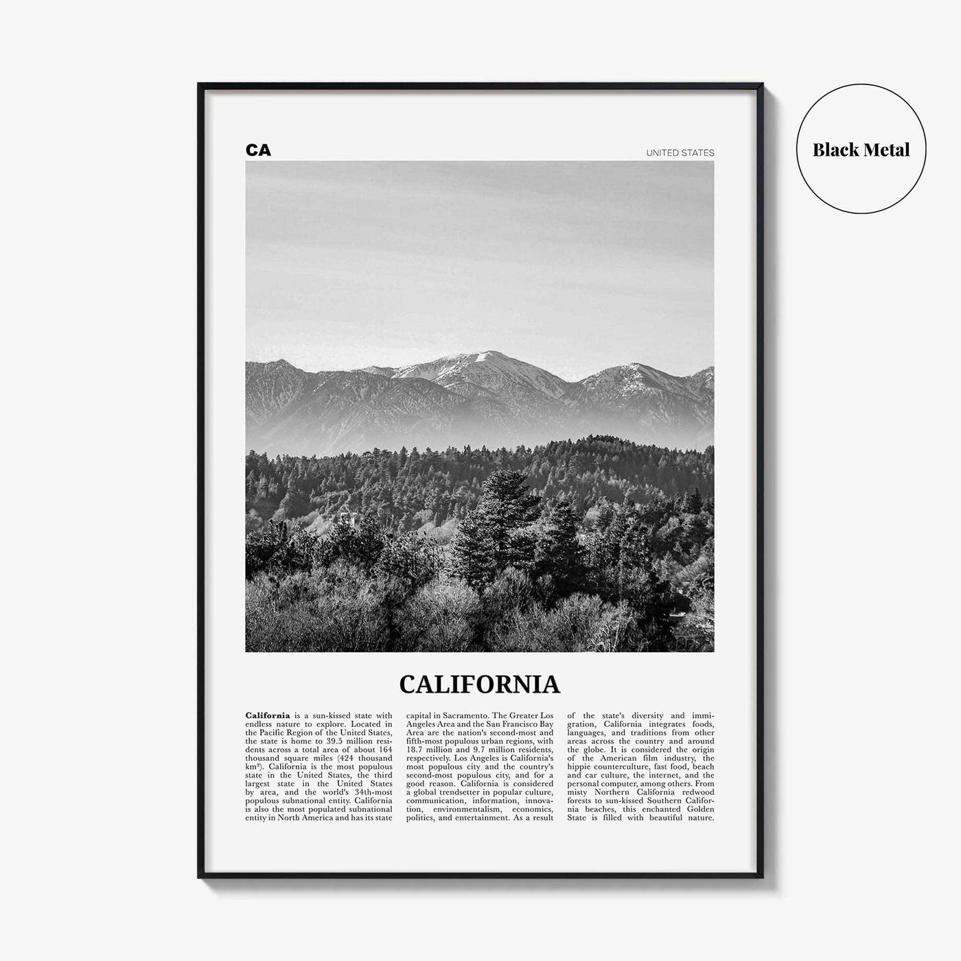 California Print Black and White No 4, California Wall Art, California Poster, California Photo, USA, United States, North America