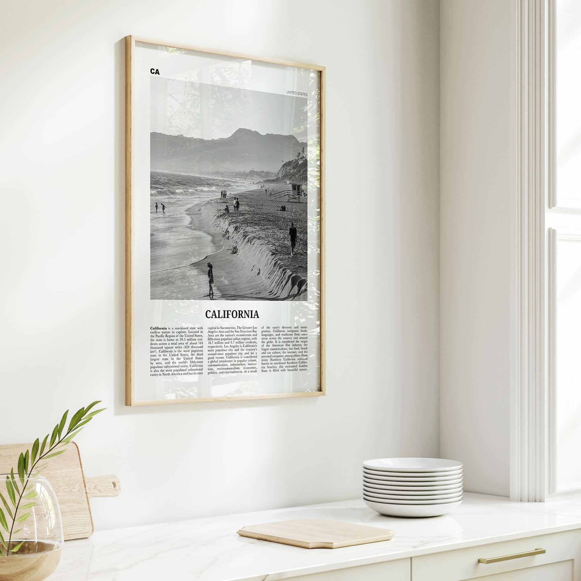 California Print Black and White No 5, California Wall Art, California Poster, California Photo, USA, United States, North America