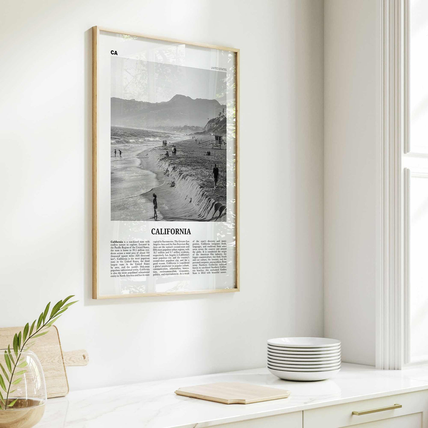 California Print Black and White No 5, California Wall Art, California Poster, California Photo, USA, United States, North America