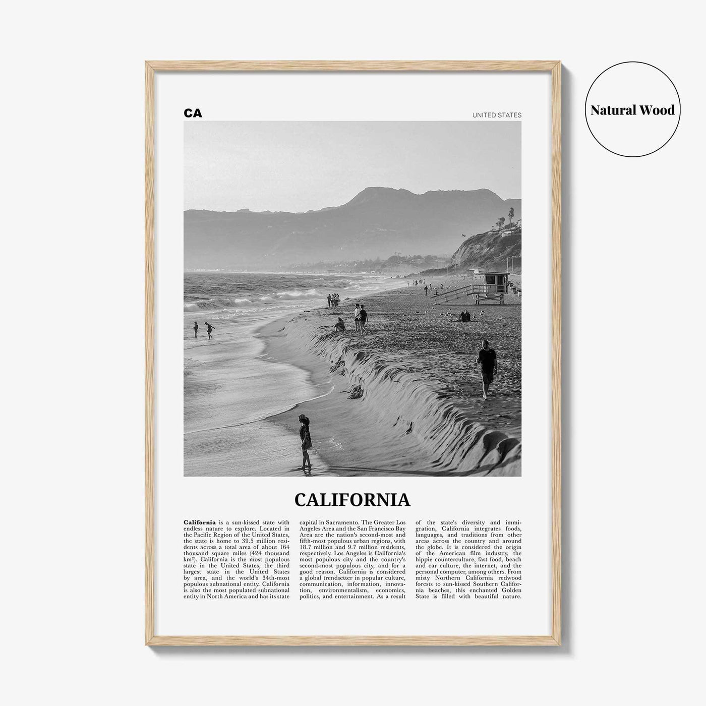 California Print Black and White No 5, California Wall Art, California Poster, California Photo, USA, United States, North America