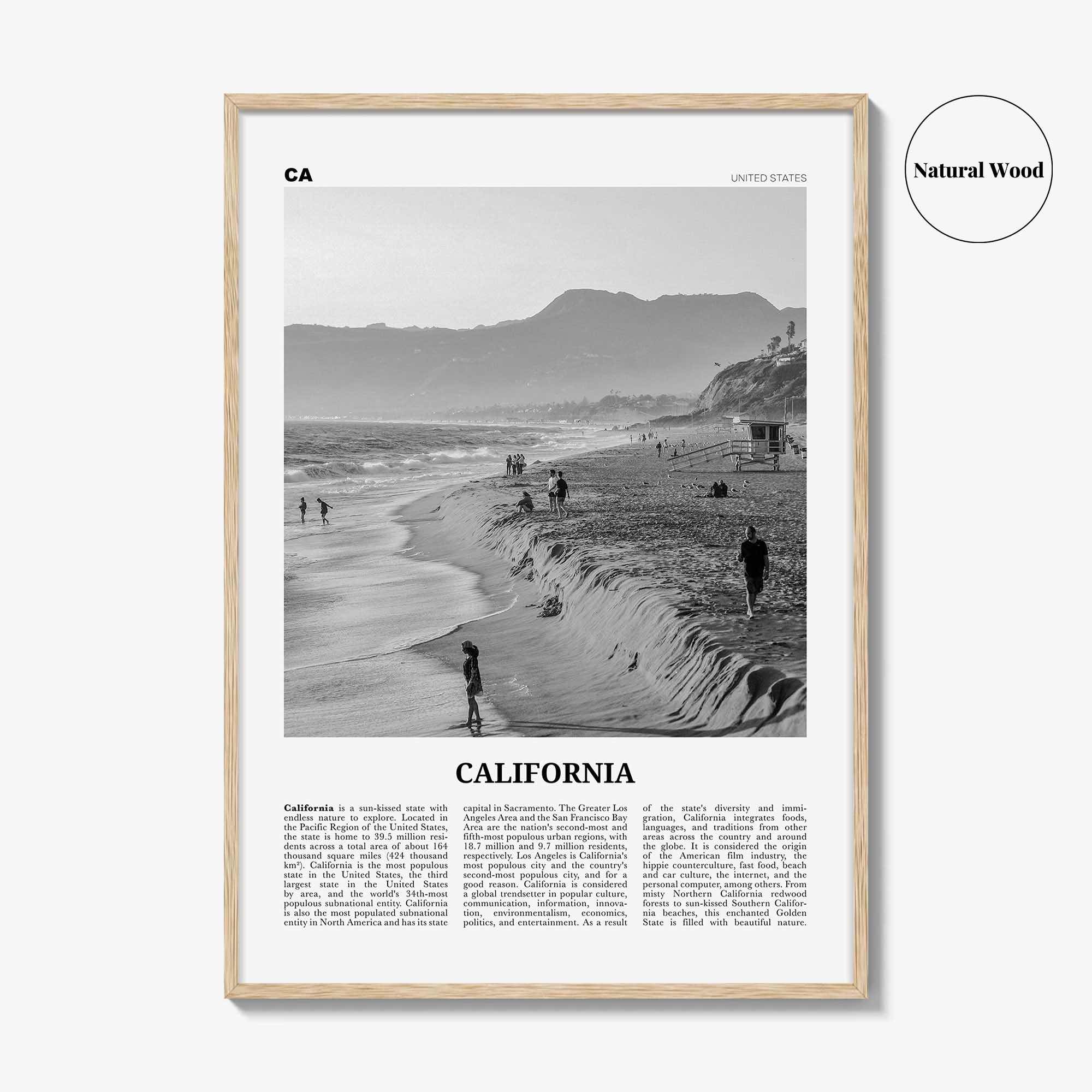 California Print Black and White No 5, California Wall Art, California Poster, California Photo, USA, United States, North America
