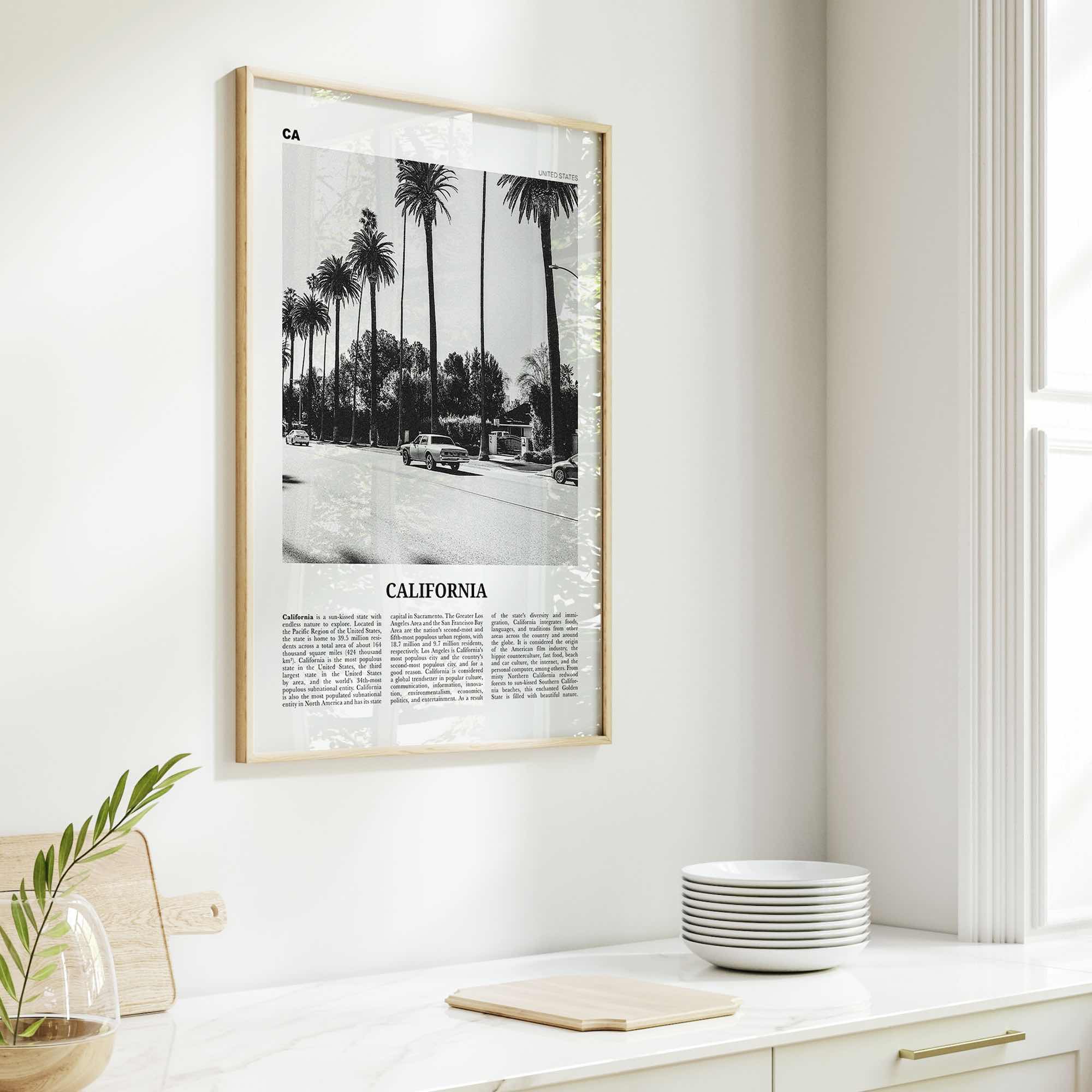 California Print Black and White No 6, California Wall Art, California Poster, California Photo, USA, United States, North America