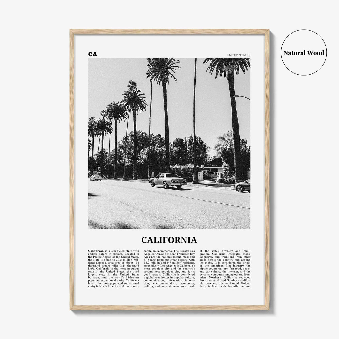 California Print Black and White No 6, California Wall Art, California Poster, California Photo, USA, United States, North America