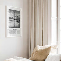 California Print Black and White No 7, California Wall Art, California Poster, California Photo, California Wall Décor, California Map
