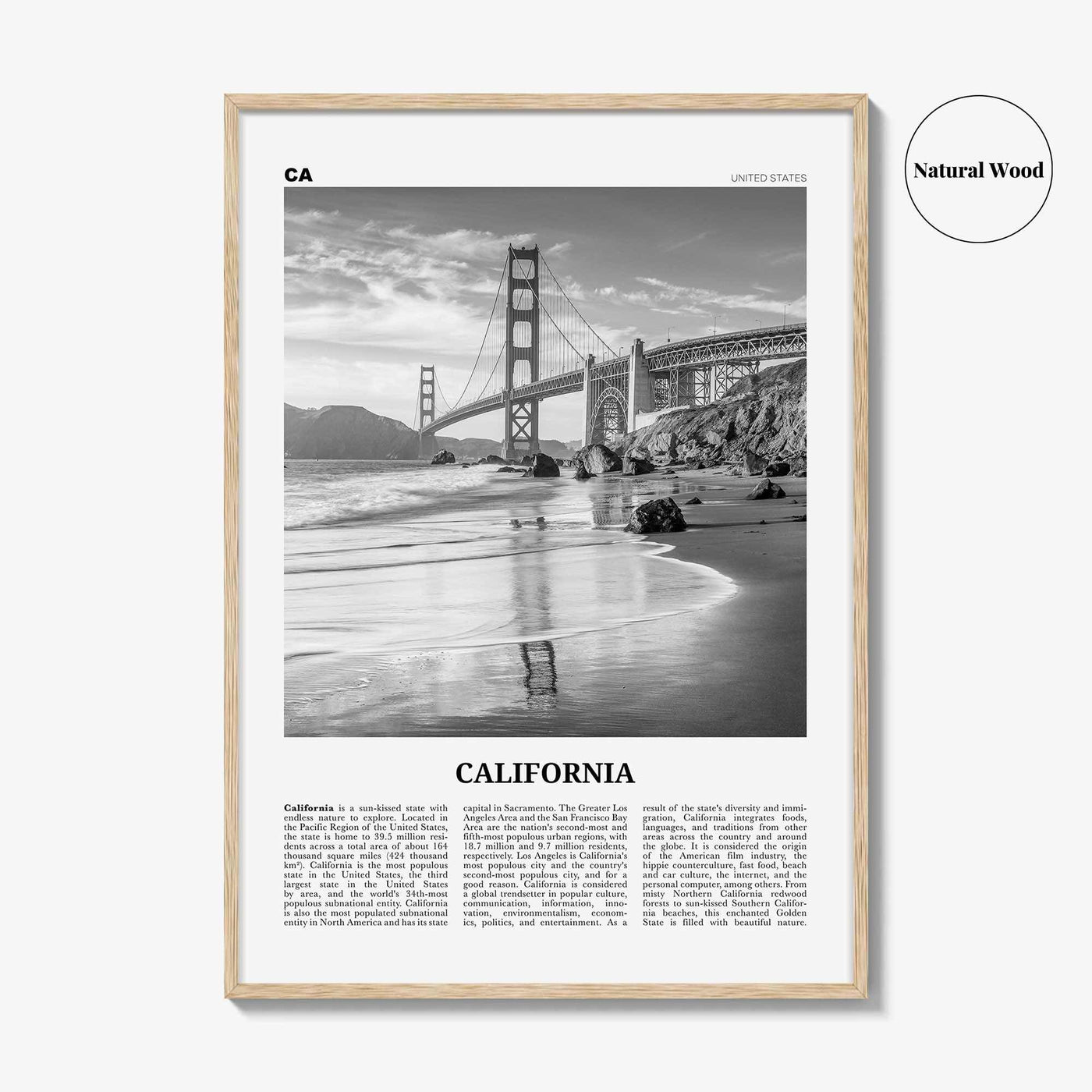 California Print Black and White No 7, California Wall Art, California Poster, California Photo, California Wall Décor, California Map