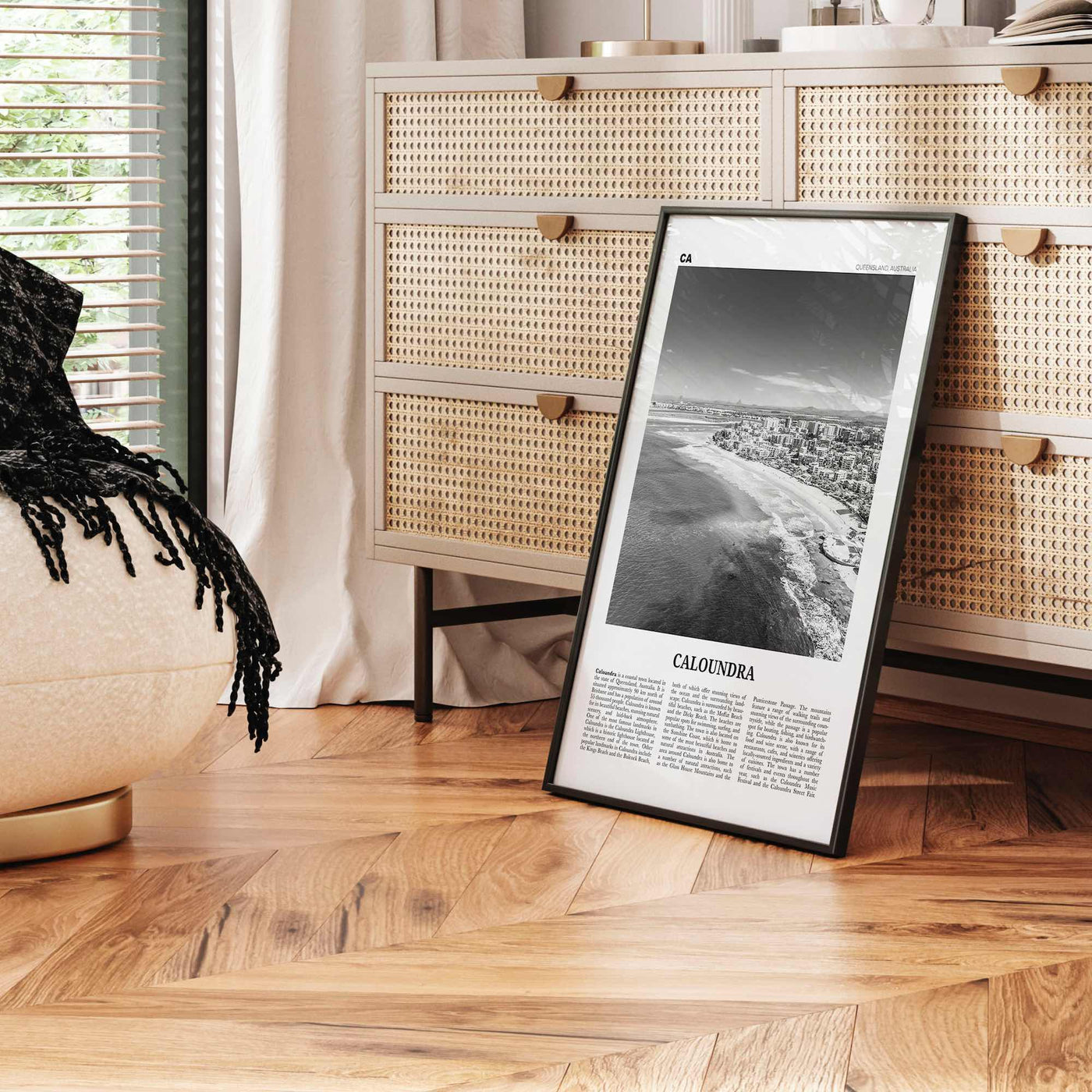 Caloundra Print Black and White, Caloundra Wall Art, Caloundra Poster, Caloundra Photo, Caloundra Wall Décor, Caloundra Map, Australia