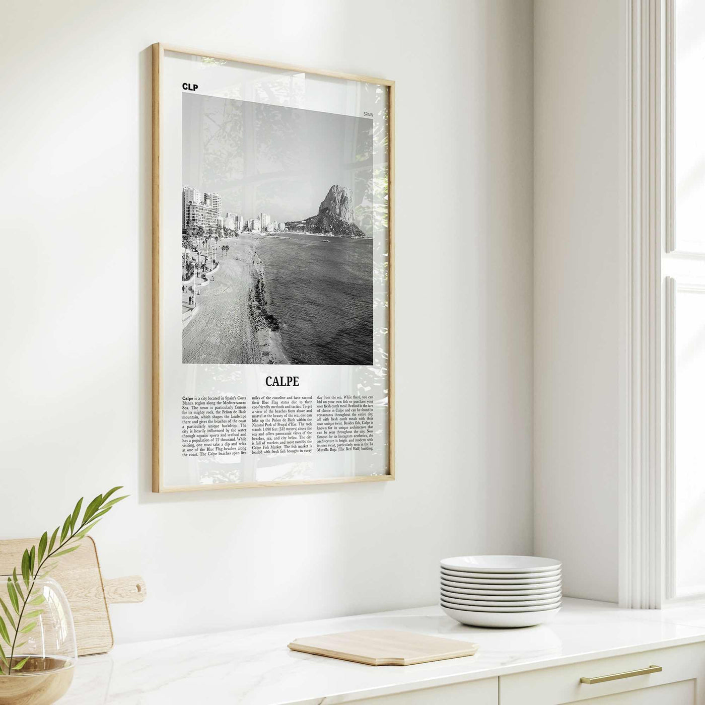 Calpe Print Black and White, Calpe Wall Art, Calpe Poster, Calpe Photo, Calpe Wall Décor, Spain, Valencia, Alicante, España