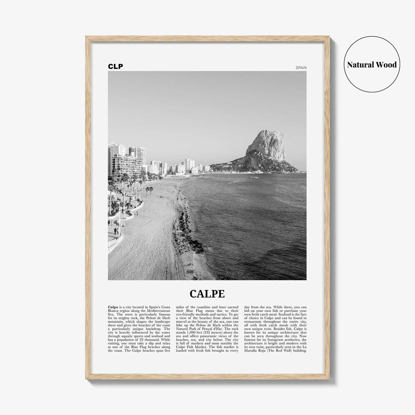 Calpe Print Black and White, Calpe Wall Art, Calpe Poster, Calpe Photo, Calpe Wall Décor, Spain, Valencia, Alicante, España