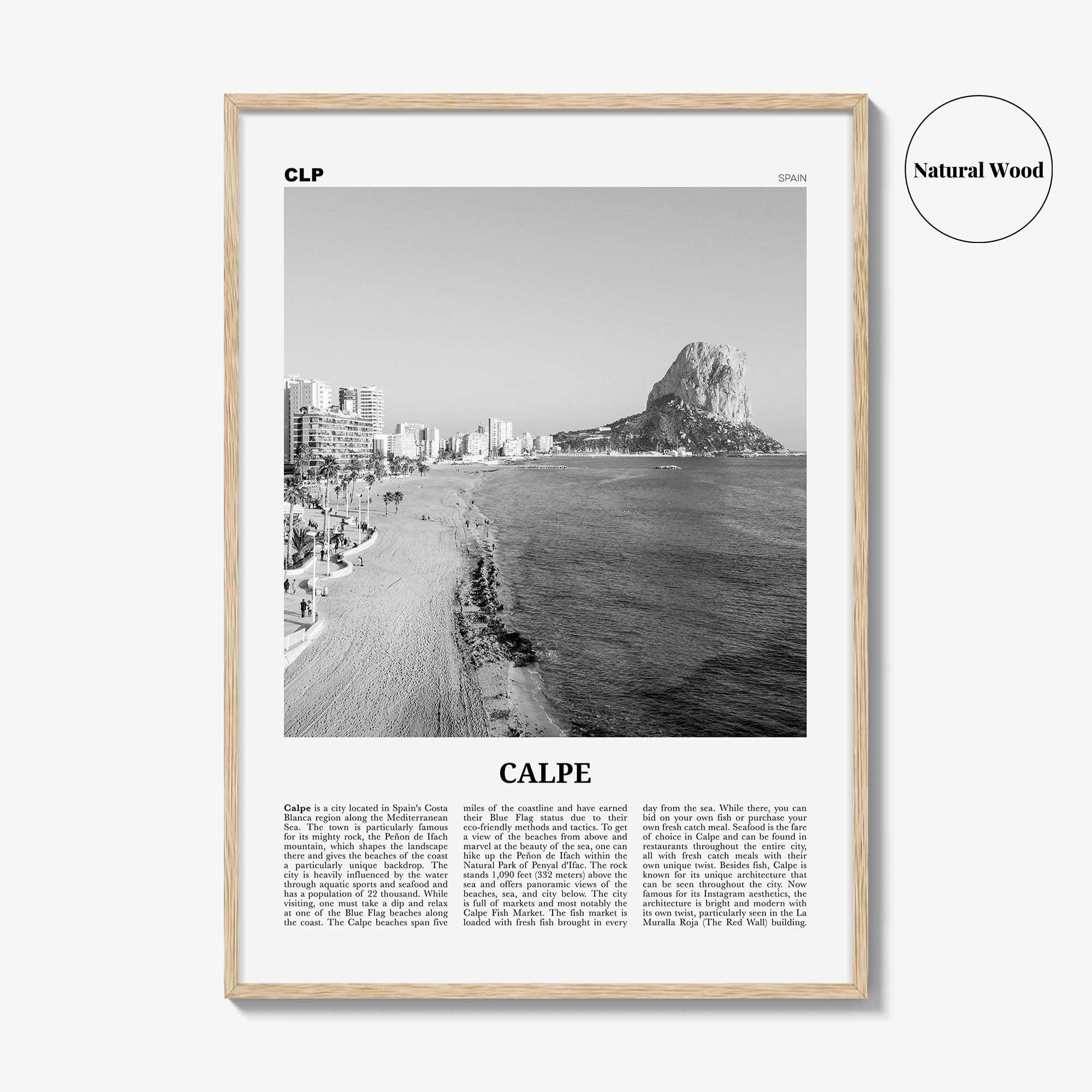 Calpe Print Black and White, Calpe Wall Art, Calpe Poster, Calpe Photo, Calpe Wall Décor, Spain, Valencia, Alicante, España