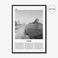 Calpe Print Black and White, Calpe Wall Art, Calpe Poster, Calpe Photo, Calpe Wall Décor, Spain, Valencia, Alicante, España