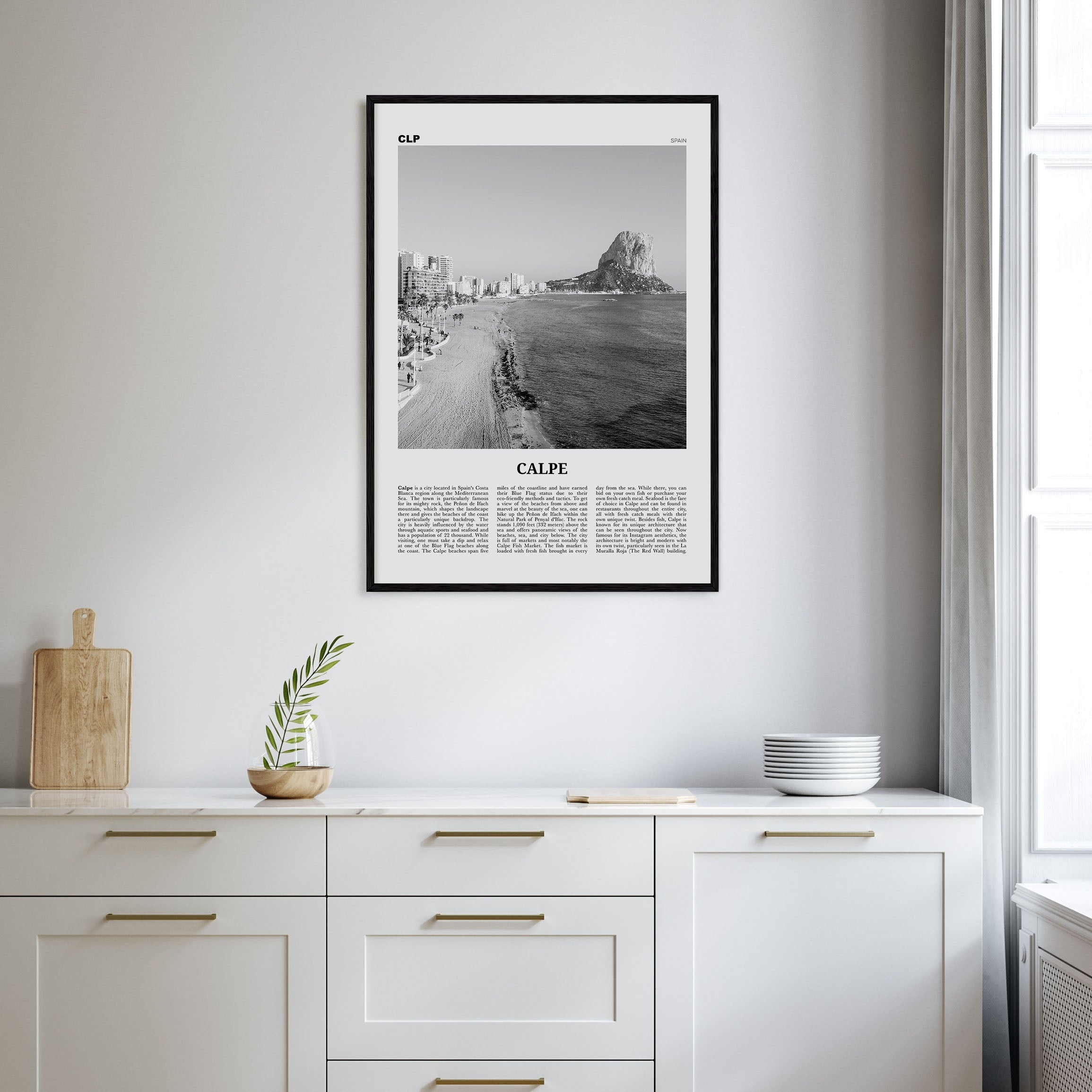Calpe Travel B&W Poster