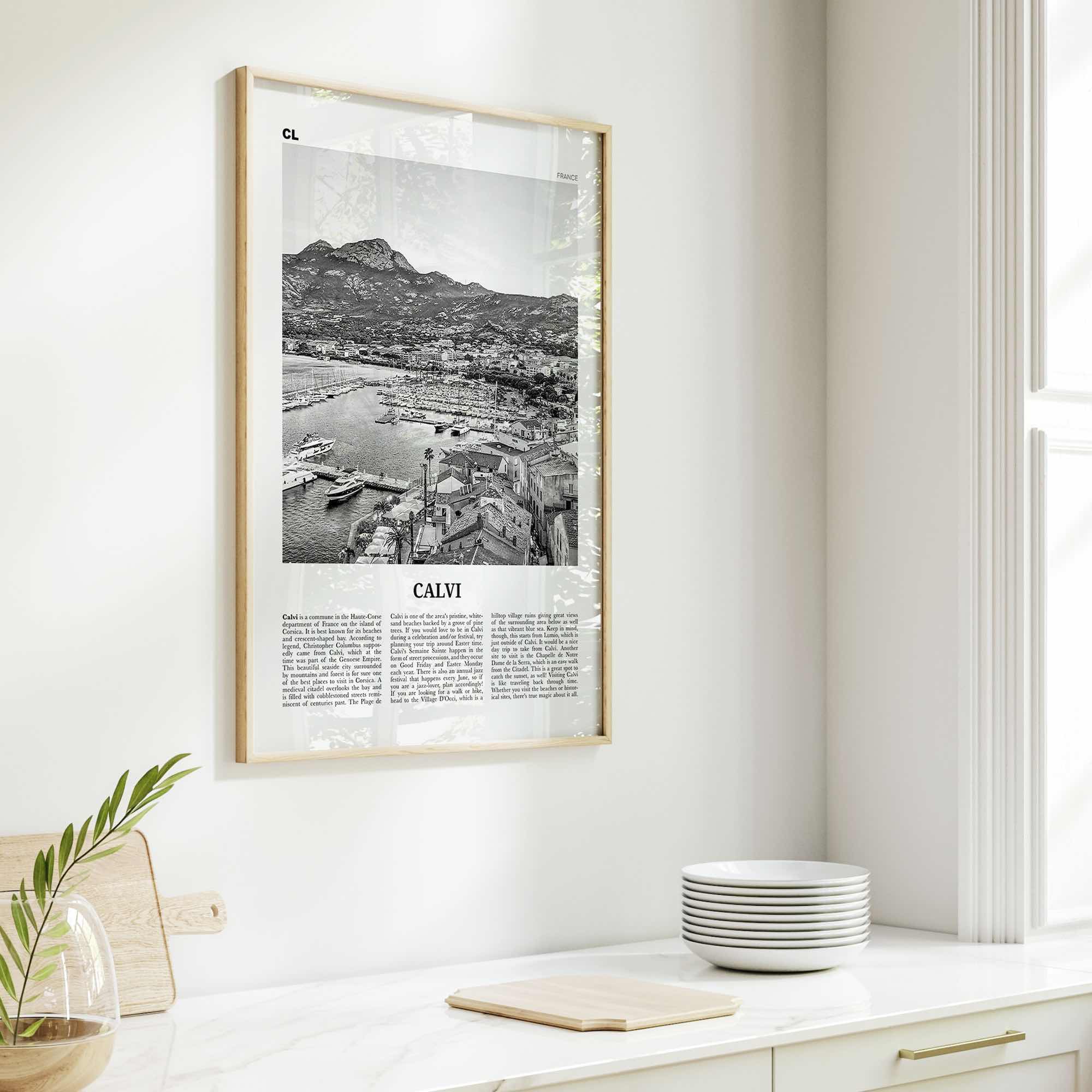 Calvi Print Black and White, Calvi Wall Art, Calvi Poster, Calvi Photo, Calvi Wall Décor, Travel Poster Print, Haute-Corse, Corsica, France