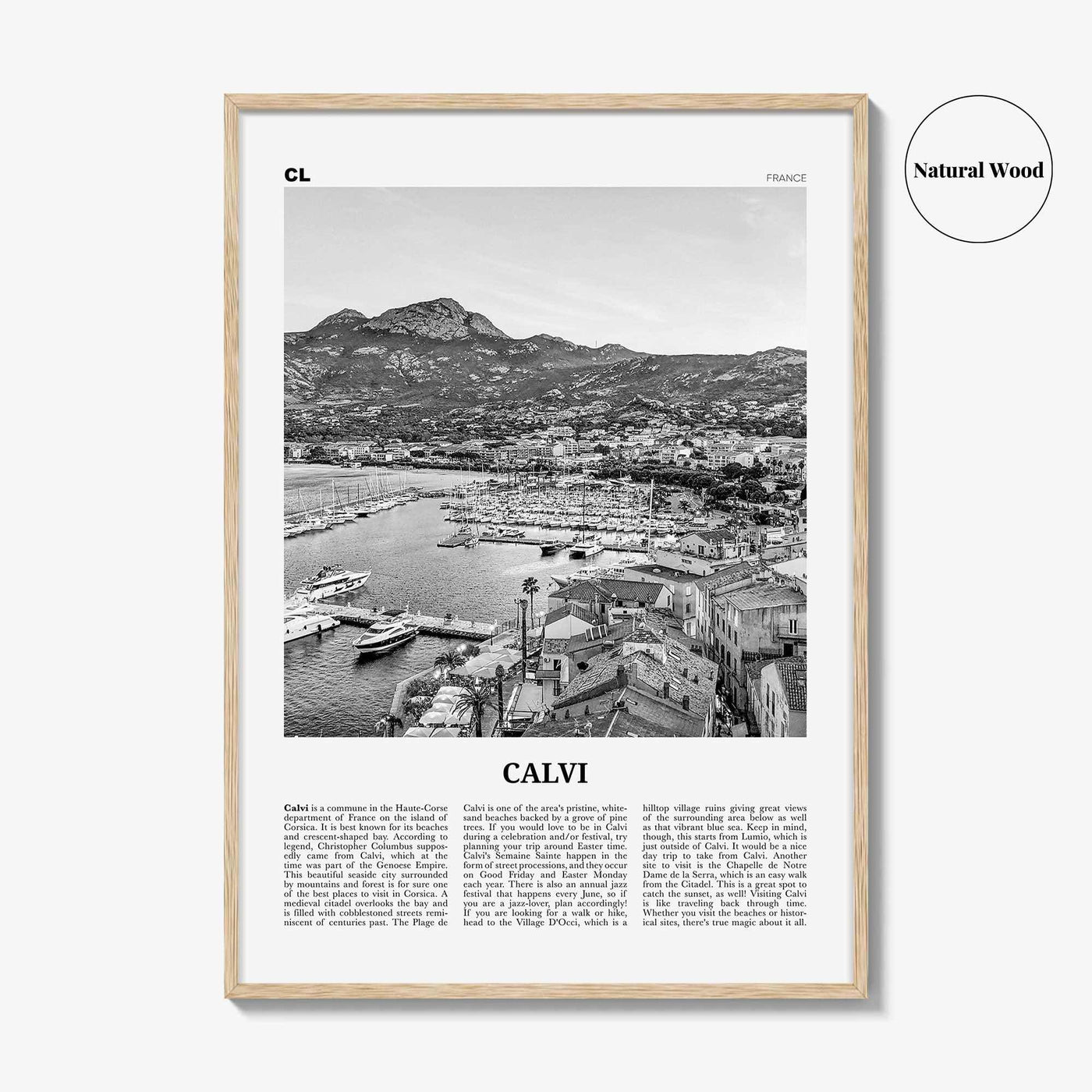 Calvi Print Black and White, Calvi Wall Art, Calvi Poster, Calvi Photo, Calvi Wall Décor, Travel Poster Print, Haute-Corse, Corsica, France